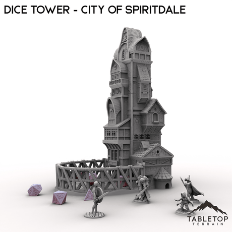 Tabletop Terrain Dice Tower Dice Tower - City of Spiritdale - Fantasy Dice Tower