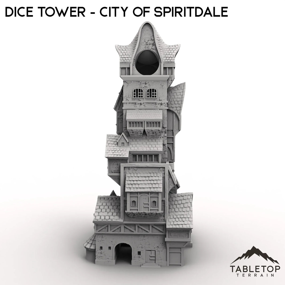 Tabletop Terrain Dice Tower Dice Tower - City of Spiritdale - Fantasy Dice Tower