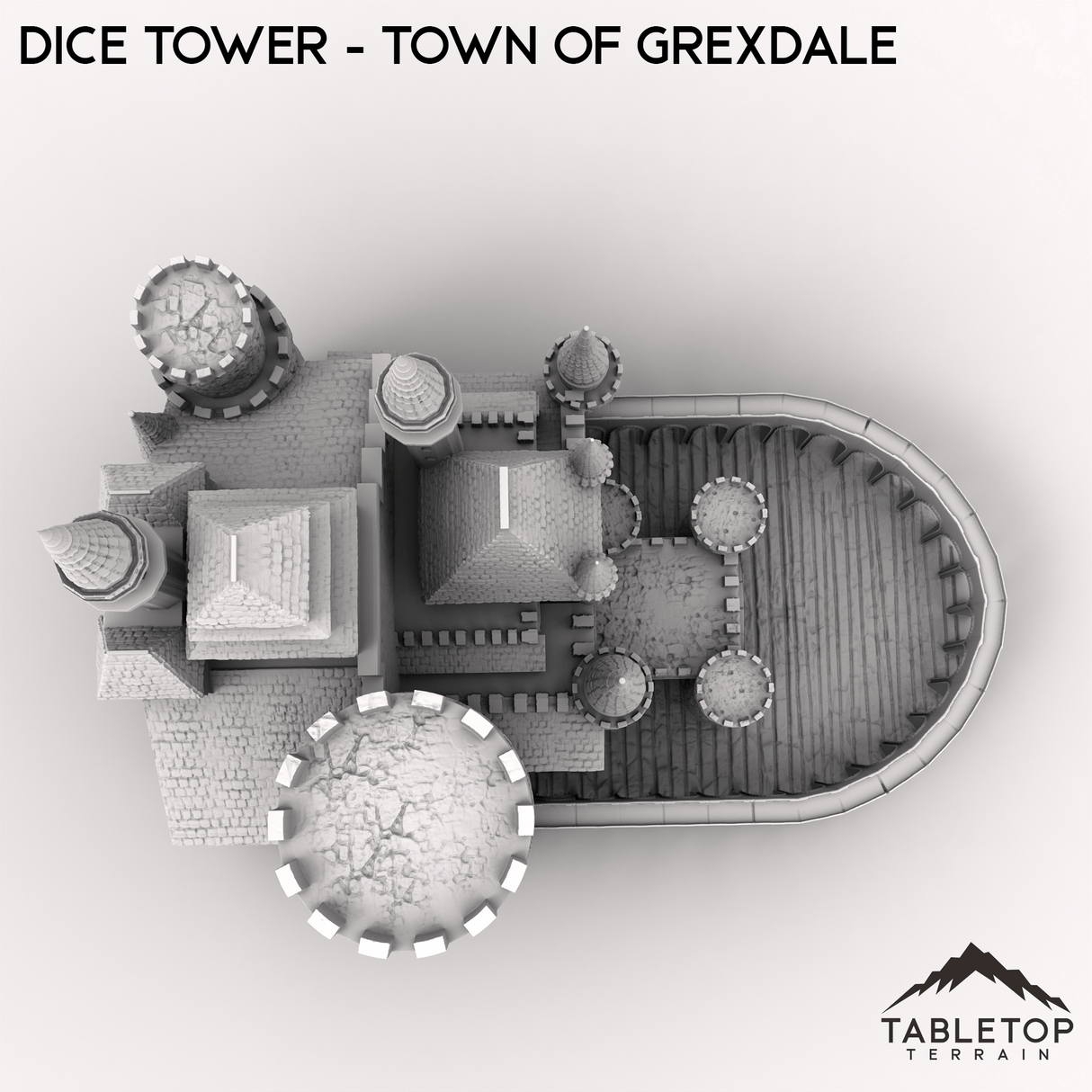 Tabletop Terrain Dice Tower Dice Tower - Town of Grexdale - Fantasy Dice Tower