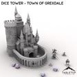 Tabletop Terrain Dice Tower Dice Tower - Town of Grexdale - Fantasy Dice Tower