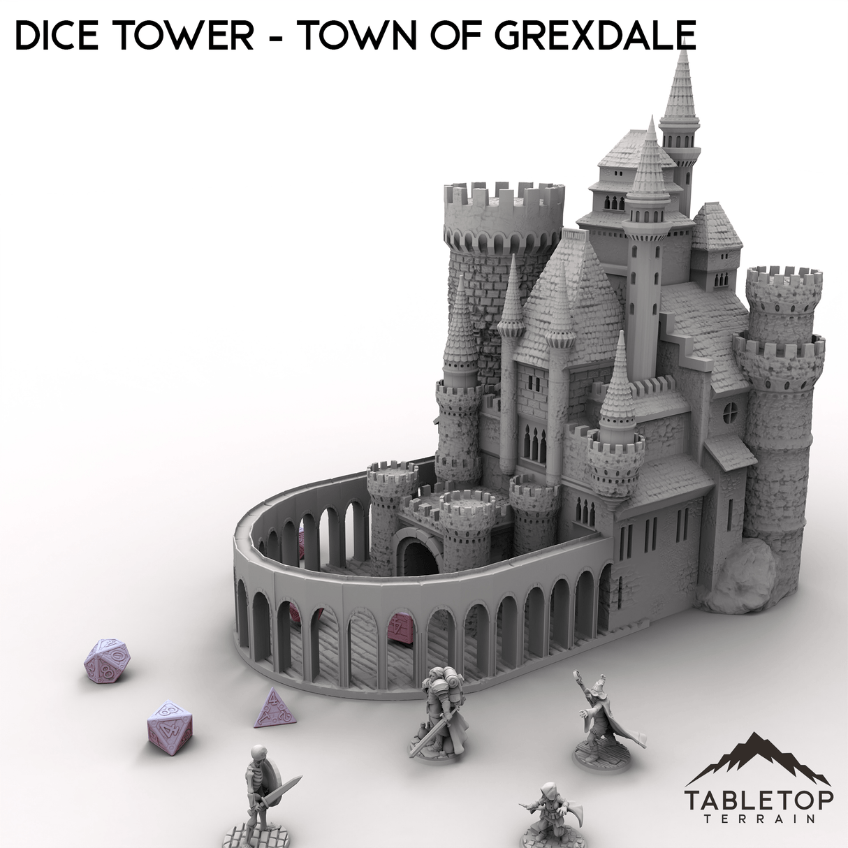 Tabletop Terrain Dice Tower Dice Tower - Town of Grexdale - Fantasy Dice Tower