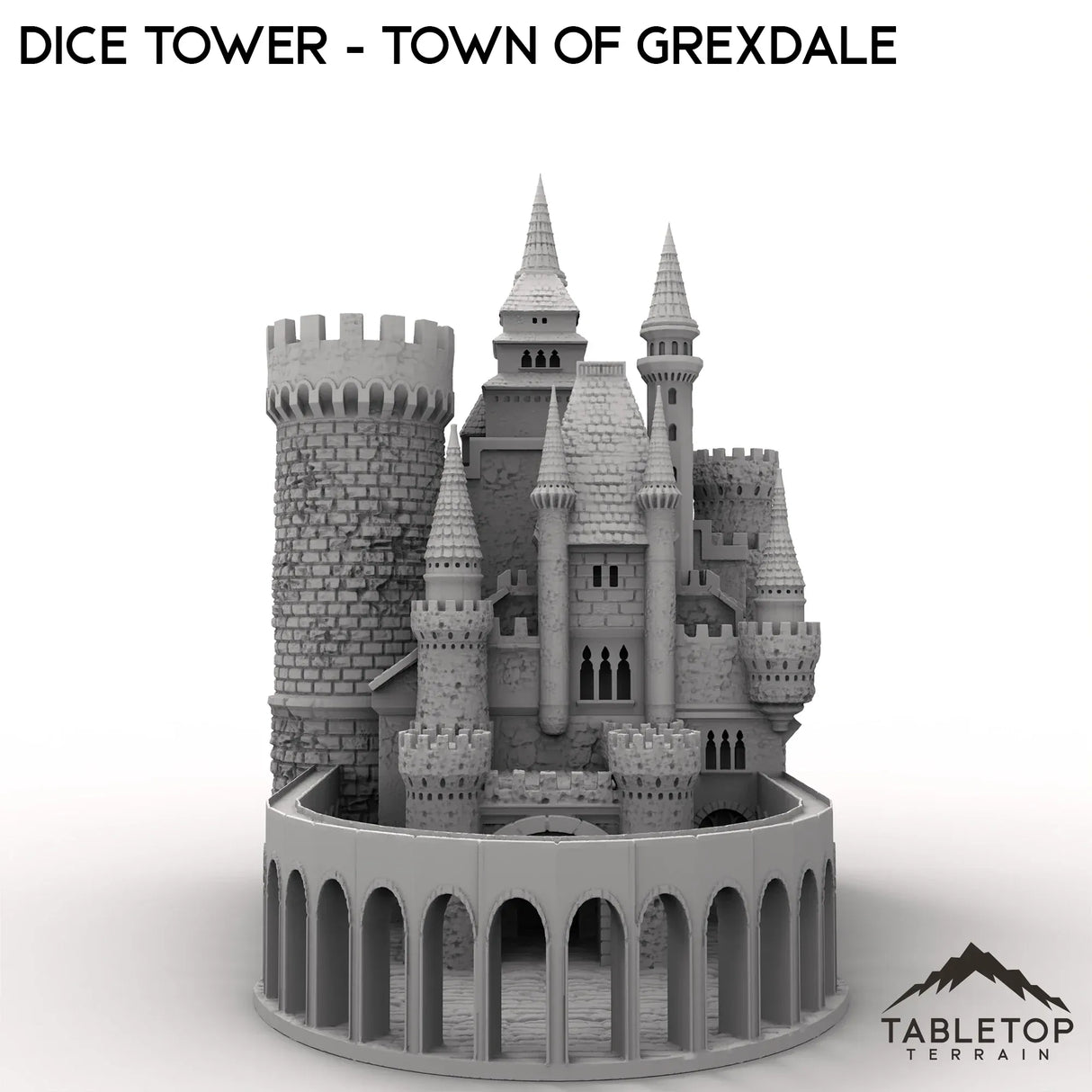 Tabletop Terrain Dice Tower Dice Tower - Town of Grexdale - Fantasy Dice Tower
