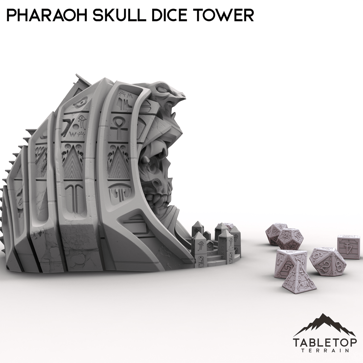 Tabletop Terrain Dice Tower Pharaoh Skull Dice Tower