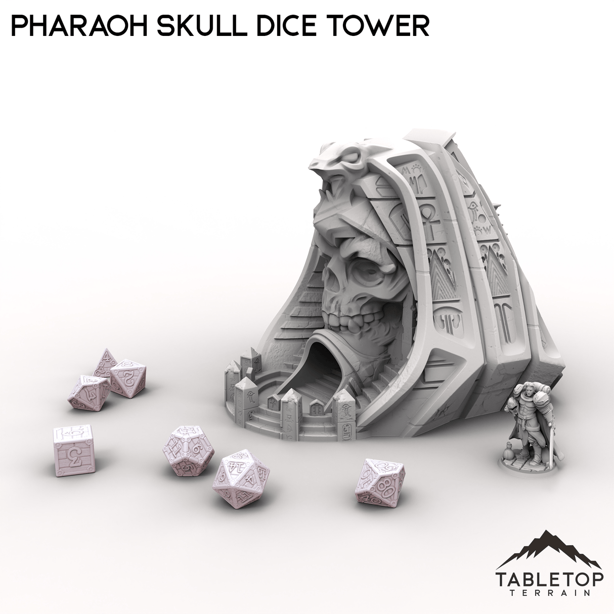 Tabletop Terrain Dice Tower Pharaoh Skull Dice Tower