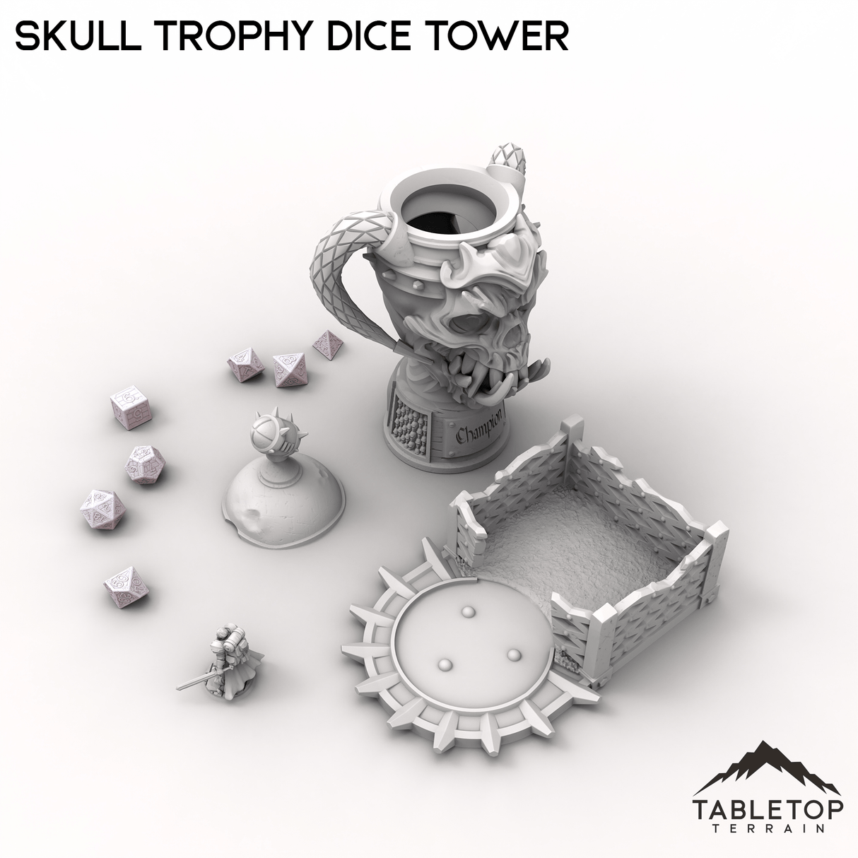 Tabletop Terrain Dice Tower Skull Trophy Dice Tower