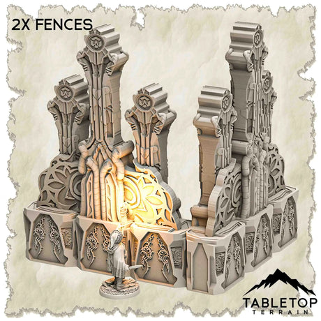 Tabletop Terrain Dungeon Terrain 32mm / 2x Fences Abandoned Base of Space Elves - Thematic Dungeon Terrain