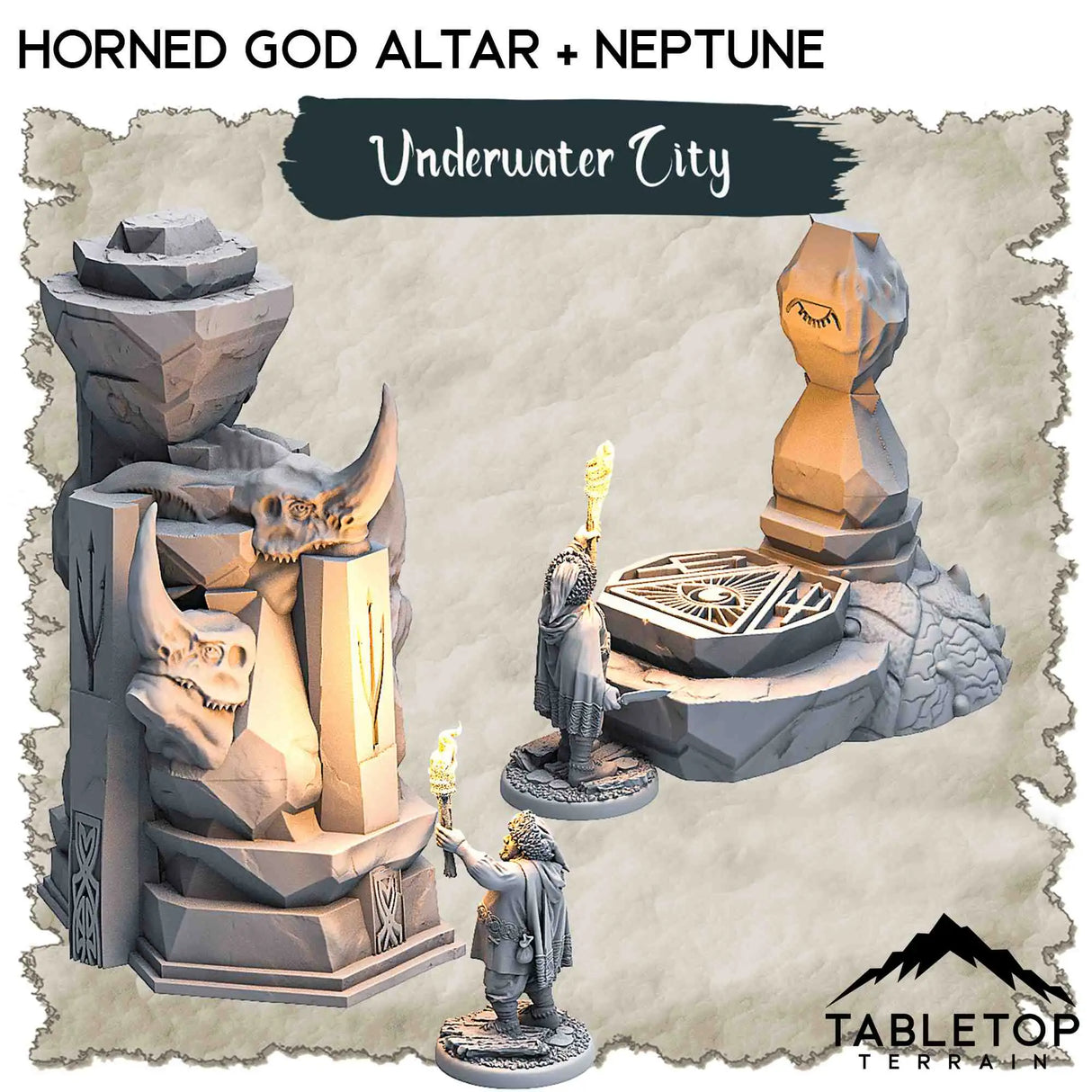 Tabletop Terrain Dungeon Terrain 32mm / Altars Underwater City - Thematic Dungeon Terrain