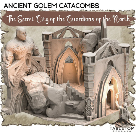 Tabletop Terrain Dungeon Terrain 32mm / Ancient Golem Catacombs The Secret City of the Guardians of the North - Thematic Dungeon Terrain