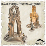 Tabletop Terrain Dungeon Terrain 32mm / Blade Portal + Activator Valley of Active Portals - Thematic Dungeon Terrain
