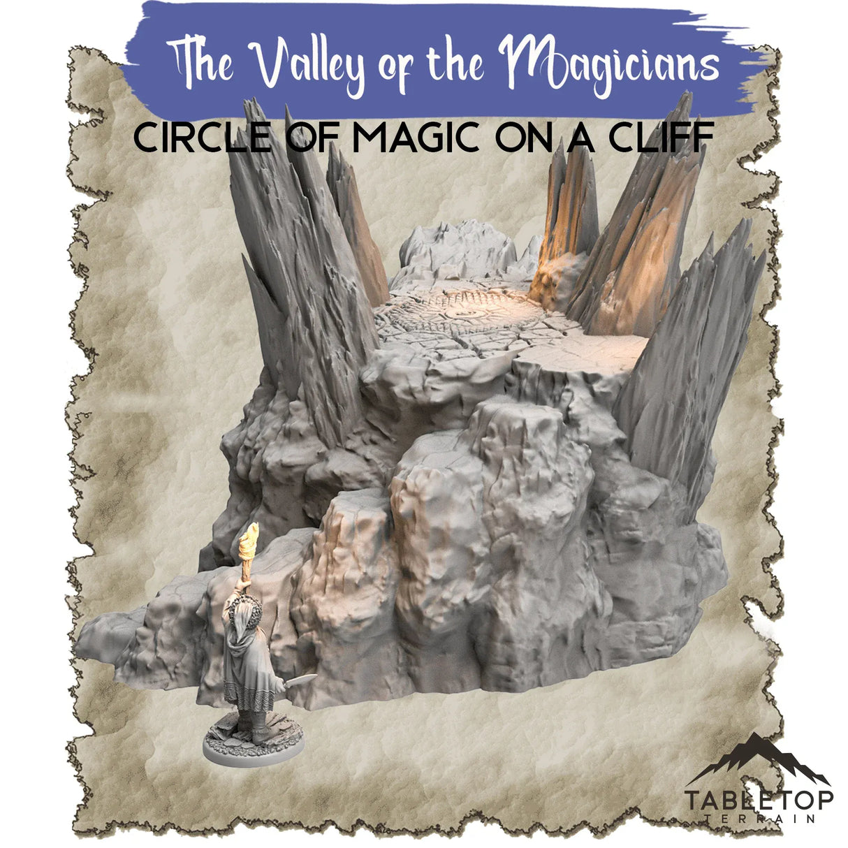 Tabletop Terrain Dungeon Terrain 32mm / Circle of Magic on a Cliff The Valley of Magicians - Thematic Dungeon Terrain