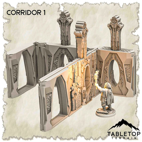 Tabletop Terrain Dungeon Terrain 32mm / Corridor 1 Abandoned Base of Space Elves - Thematic Dungeon Terrain