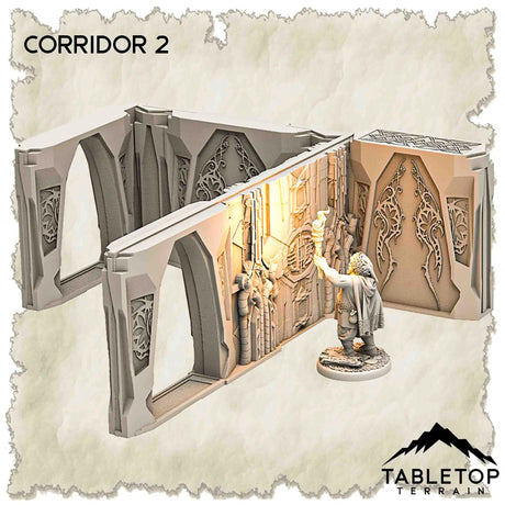 Tabletop Terrain Dungeon Terrain 32mm / Corridor 2 Abandoned Base of Space Elves - Thematic Dungeon Terrain