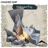 Tabletop Terrain Dungeon Terrain 32mm / Crashed Ship Underwater City - Thematic Dungeon Terrain