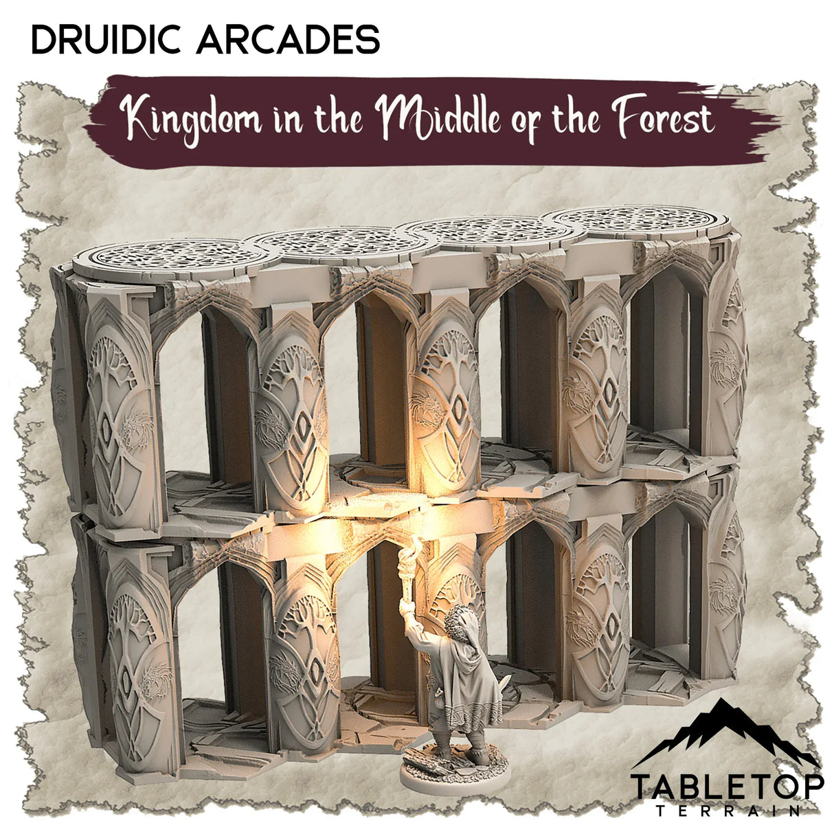 Tabletop Terrain Dungeon Terrain 32mm / Druidic Arcades Kingdom in the Middle of the Forest - Thematic Dungeon Terrain