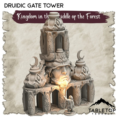 Tabletop Terrain Dungeon Terrain 32mm / Druidic Gate Tower Kingdom in the Middle of the Forest - Thematic Dungeon Terrain