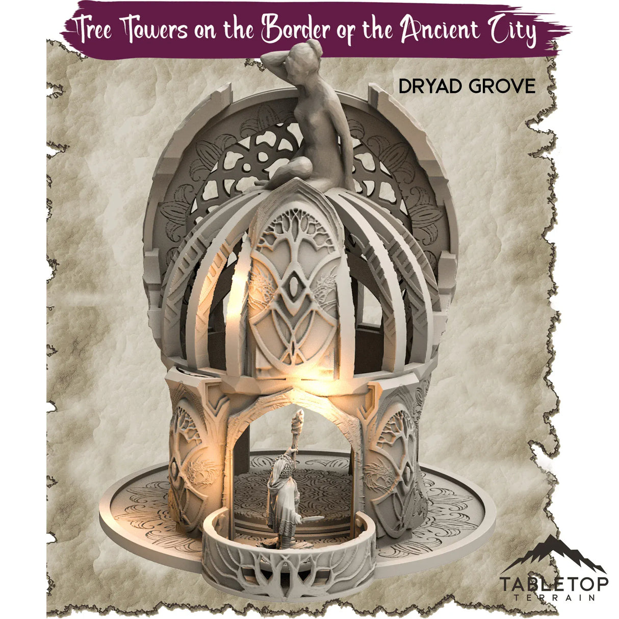 Tabletop Terrain Dungeon Terrain 32mm / Dryad Grove Tree Towers on the Border of the Ancient City - Thematic Dungeon Terrain