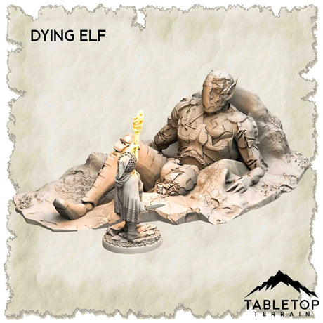Tabletop Terrain Dungeon Terrain 32mm / Dying Elf Abandoned Base of Space Elves - Thematic Dungeon Terrain