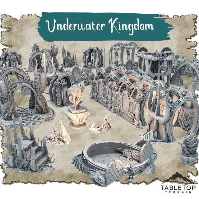 Tabletop Terrain Dungeon Terrain 32mm / Full Set Underwater Kingdom - Thematic Dungeon Terrain