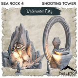 Tabletop Terrain Dungeon Terrain 32mm / Gate + Shooting Tower Underwater City - Thematic Dungeon Terrain