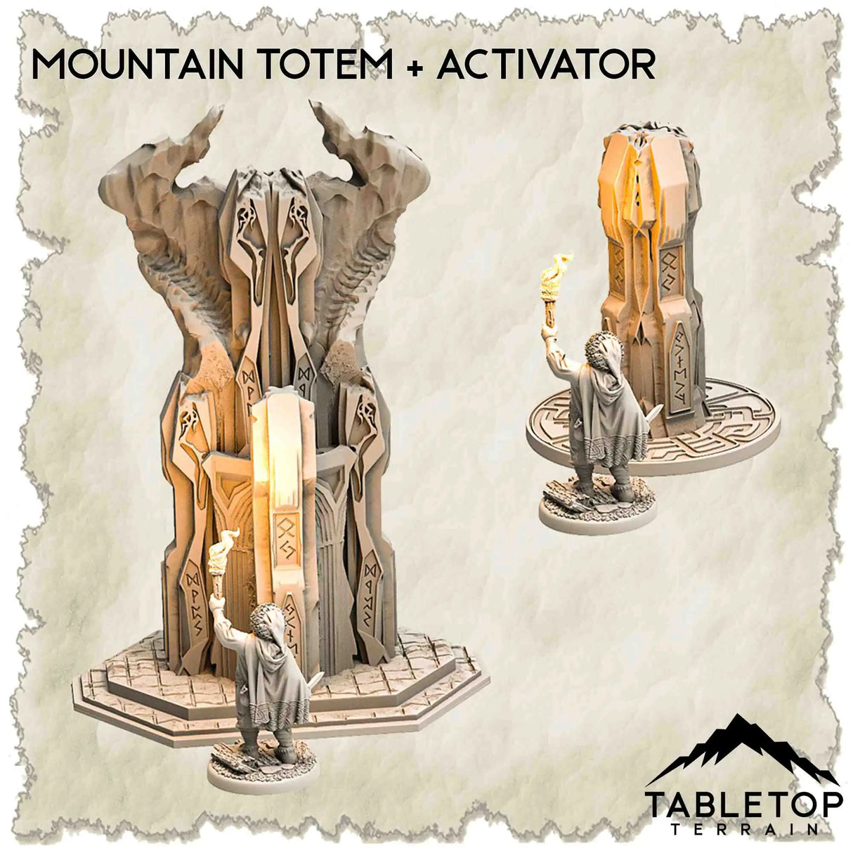 Tabletop Terrain Dungeon Terrain 32mm / Mountain Totem + Activator Valley of Active Portals - Thematic Dungeon Terrain