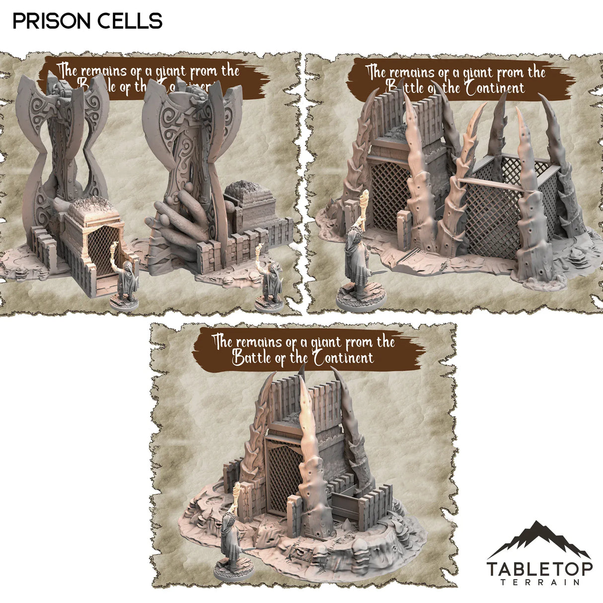 Tabletop Terrain Dungeon Terrain 32mm / Prison Cells The Remains of a Giant from the Battle of the Continent Dungeon Terrain