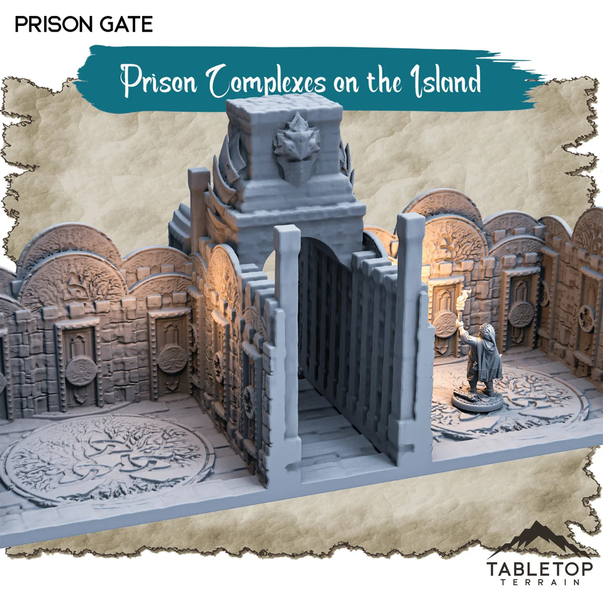 Tabletop Terrain Dungeon Terrain 32mm / Prison Gate Prison Complexes on the Island - Thematic Dungeon Terrain