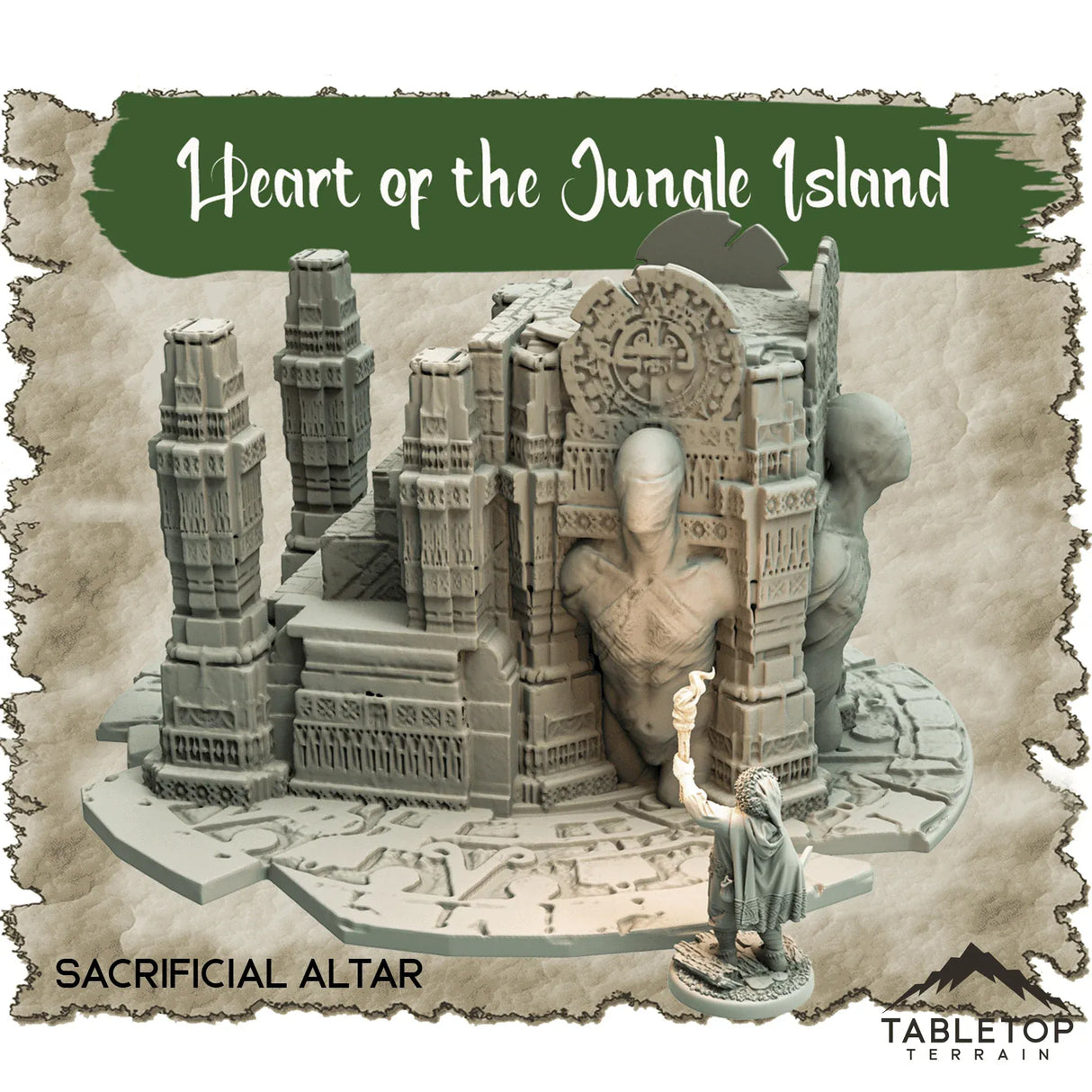 Tabletop Terrain Dungeon Terrain 32mm / Sacrificial Altar Heart of the Jungle Island - Thematic Dungeon Terrain
