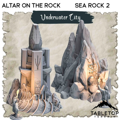 Tabletop Terrain Dungeon Terrain 32mm / Sea Rocks Underwater City - Thematic Dungeon Terrain