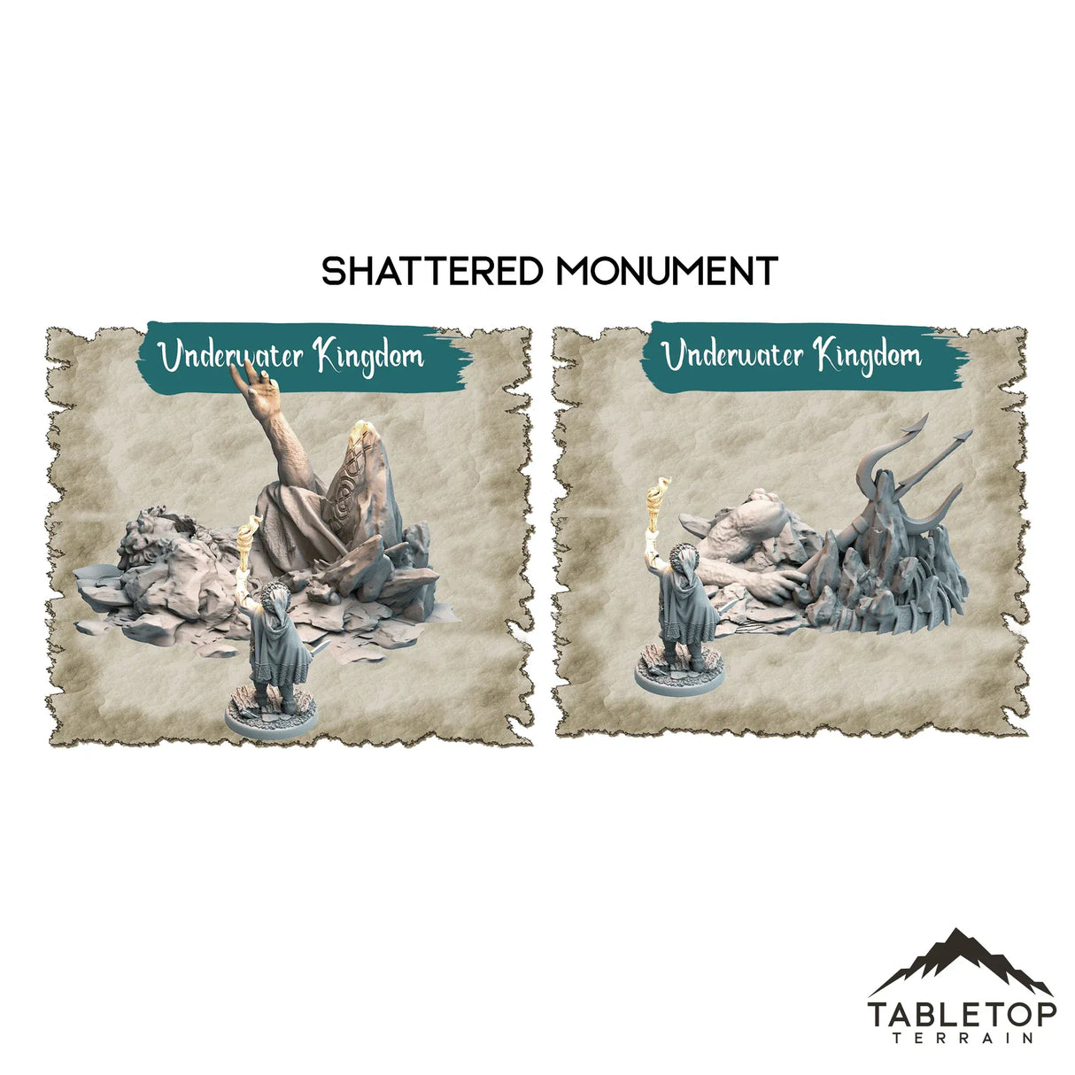 Tabletop Terrain Dungeon Terrain 32mm / Shattered Monument Underwater Kingdom - Thematic Dungeon Terrain