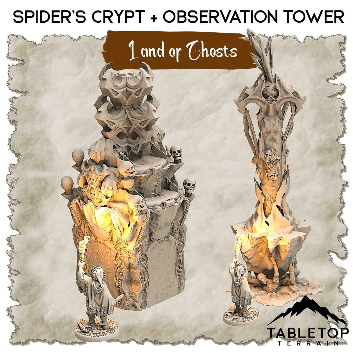 Tabletop Terrain Dungeon Terrain 32mm / Spider's Crypt + Observation Tower Land of Ghosts - Thematic Dungeon Terrain