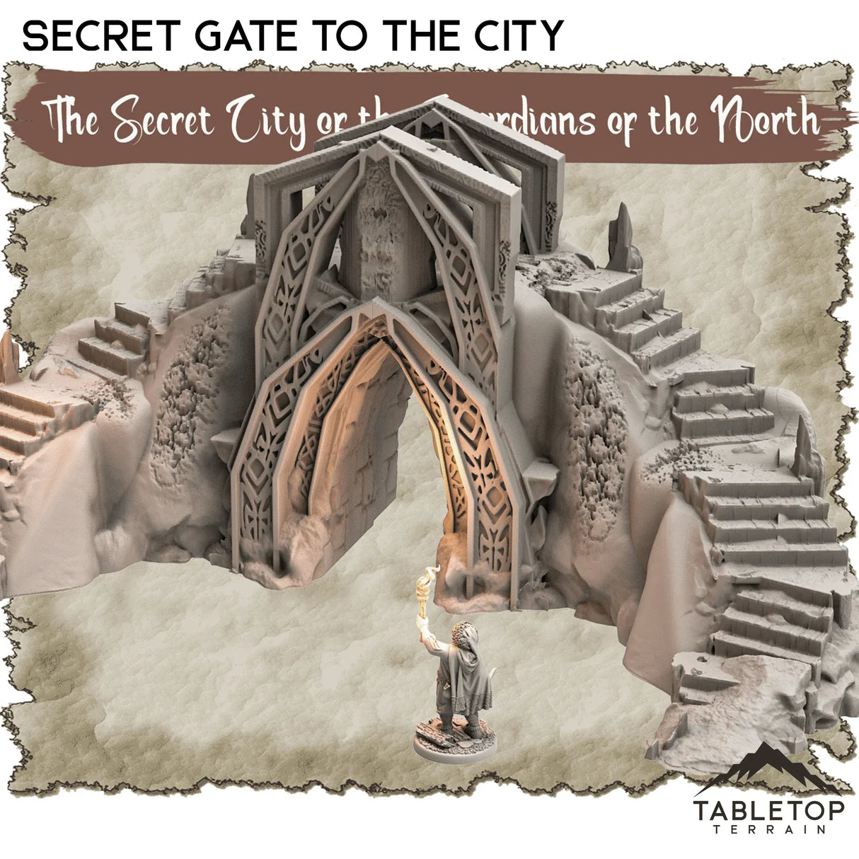 Tabletop Terrain Dungeon Terrain 32mm / The Secret Gate to the City The Secret City of the Guardians of the North - Thematic Dungeon Terrain