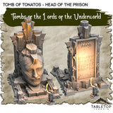 Tabletop Terrain Dungeon Terrain 32mm / Tomb of Tonatos - Head of the Prison Tombs of the Lords of the Underworld - Thematic Dungeon Terrain