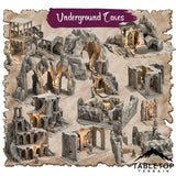 Tabletop Terrain Dungeon Terrain 32mm / Underground Caves full set Underground Caves - Thematic Dungeon Terrain
