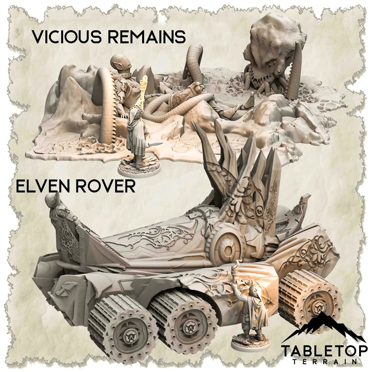 Tabletop Terrain Dungeon Terrain 32mm / Vicious Remains Abandoned Base of Space Elves - Thematic Dungeon Terrain