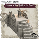 Tabletop Terrain Dungeon Terrain 32mm / Wall with Steps Kingdom in the Middle of the Forest - Thematic Dungeon Terrain
