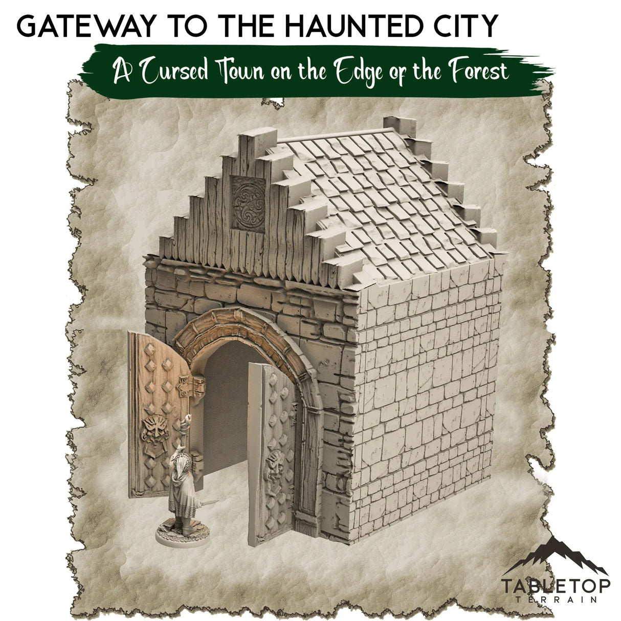 Tabletop Terrain Dungeon Terrain A Cursed Town on the Edge of the Forest - Thematic Dungeon Terrain