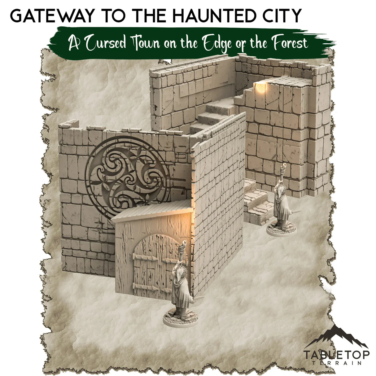 Tabletop Terrain Dungeon Terrain A Cursed Town on the Edge of the Forest - Thematic Dungeon Terrain