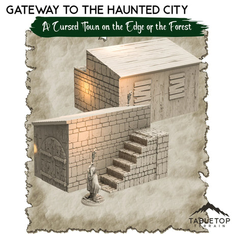 Tabletop Terrain Dungeon Terrain A Cursed Town on the Edge of the Forest - Thematic Dungeon Terrain