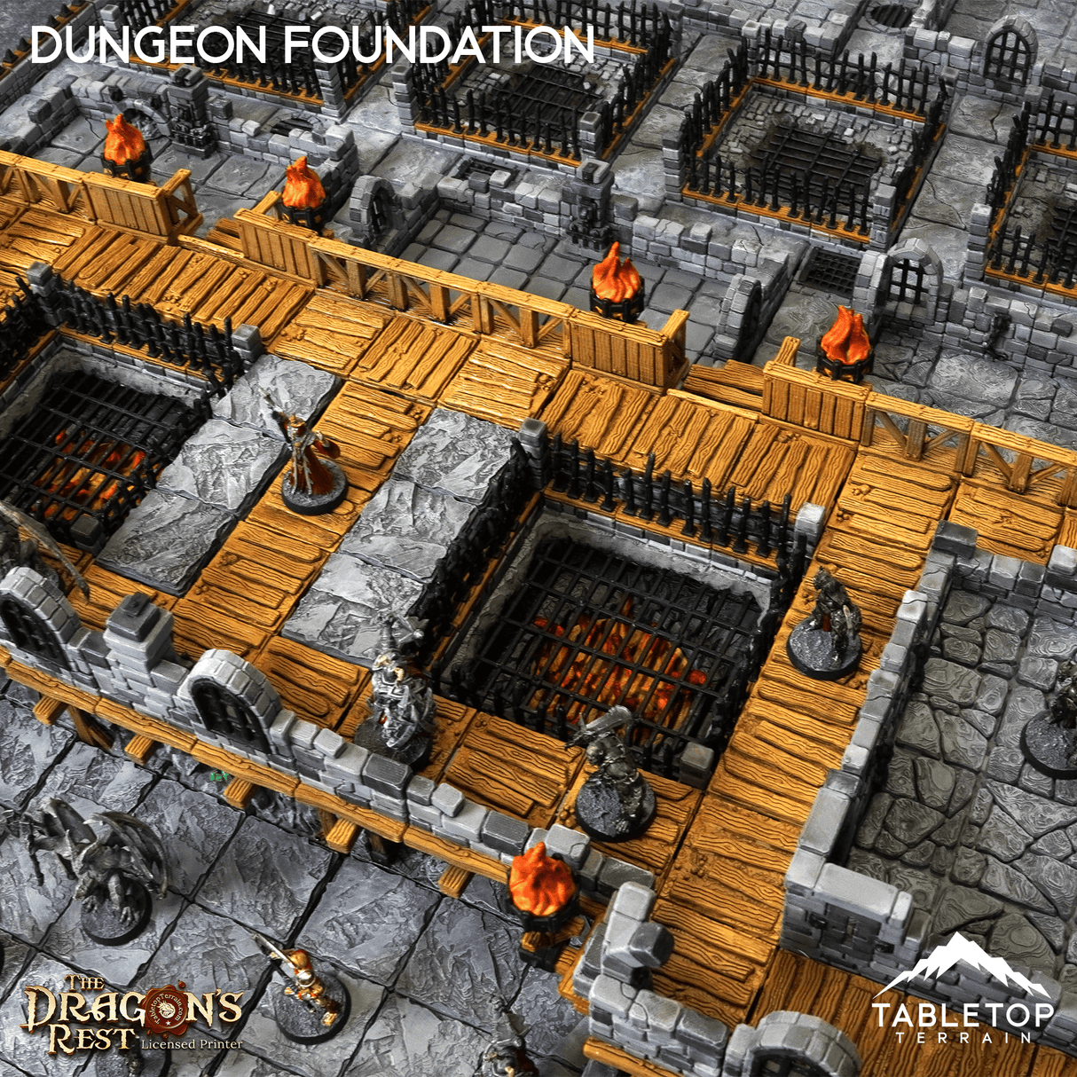 Tabletop Terrain Dungeon Terrain Dungeon Foundation Gaming Board Compatible with HeroQuest First Light