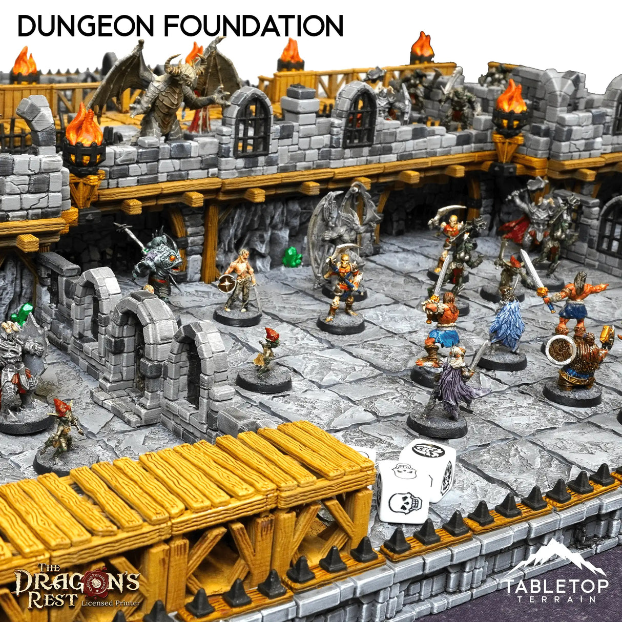 Tabletop Terrain Dungeon Terrain Dungeon Foundation Gaming Board Compatible with HeroQuest First Light