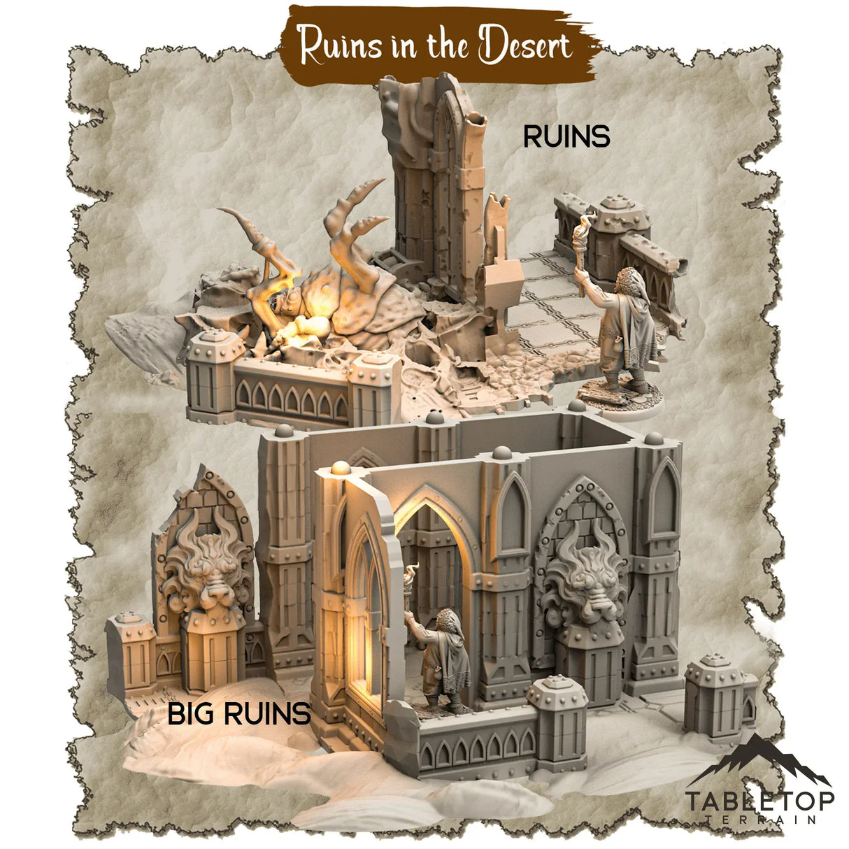Tabletop Terrain Dungeon Terrain Ruins in the Desert - Thematic Dungeon Terrain