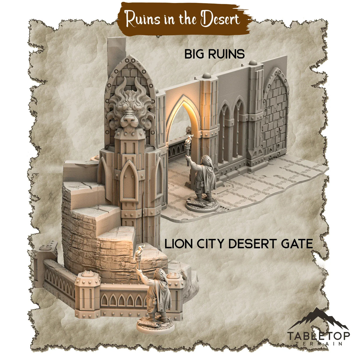 Tabletop Terrain Dungeon Terrain Ruins in the Desert - Thematic Dungeon Terrain