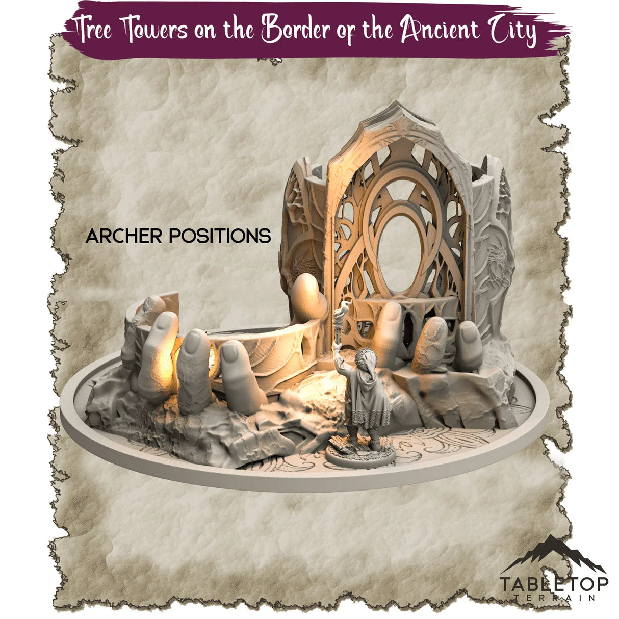 Tabletop Terrain Dungeon Terrain Tree Towers on the Border of the Ancient City - Thematic Dungeon Terrain