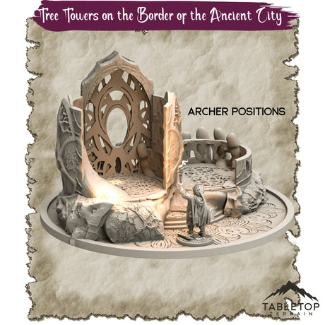 Tabletop Terrain Dungeon Terrain Tree Towers on the Border of the Ancient City - Thematic Dungeon Terrain