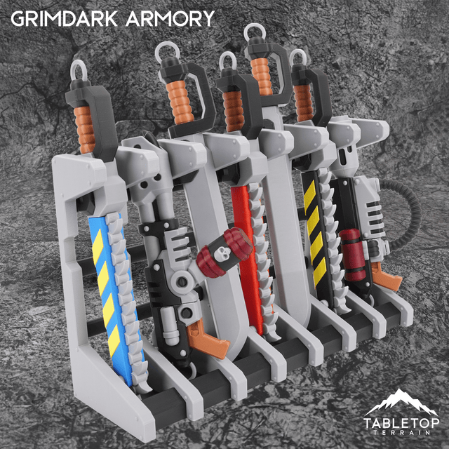Tabletop Terrain Grimdark Armory - Mini Weapon Props