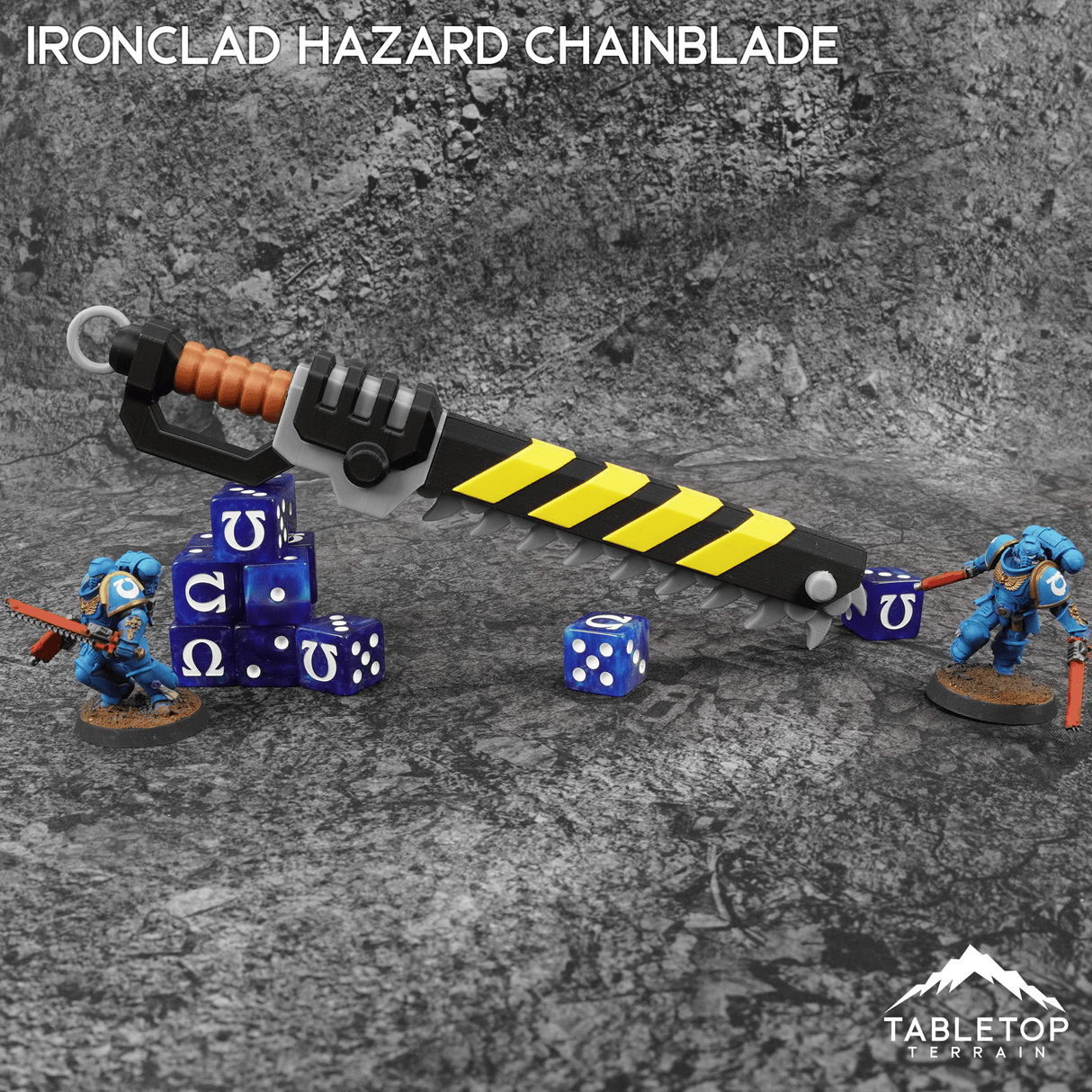 Tabletop Terrain Ironclad Hazard Chainblade Grimdark Armory - Mini Weapon Props