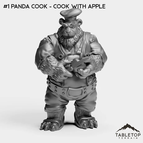 Tabletop Terrain Miniature #1 Panda Cook - Cook with Apple Pandas Bundle