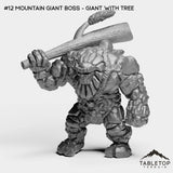 Tabletop Terrain Miniature #12 Mountain Giant Boss - Giant With Tree Fiery Core Bundle
