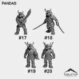 Tabletop Terrain Miniature #17 Panda Heavy Female - 2H Sword Attacking Pandas Bundle