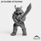Tabletop Terrain Miniature 2H Sword Attacking Panda Heavy Female